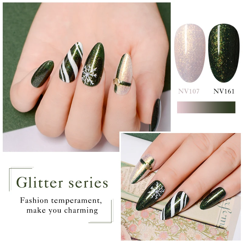Nail Vision 5ML Glitter Gel Polish Manicure UV Varnish Semi Permanent Sock Off Hybrid Nails Art Long Lasting | Красота и здоровье