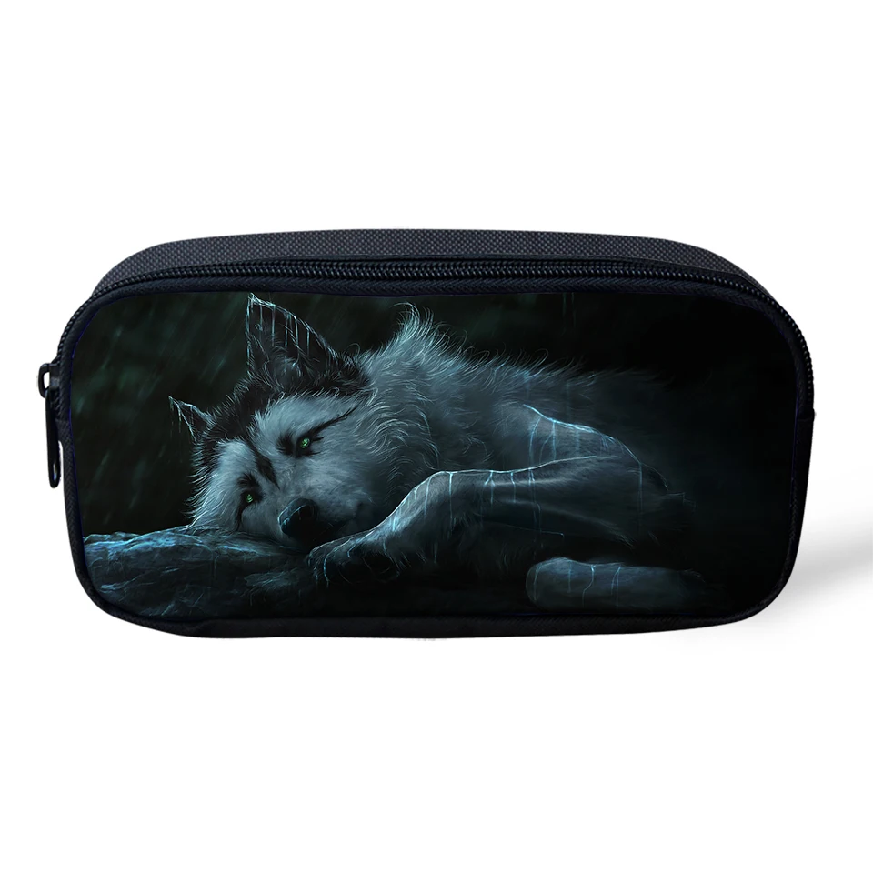 HaoYun Kids Pencil Case Cartoon Wolf Prints Pattern Students Stationery Box Children's School Pen Bags Girls Kawaii Beautician | Багаж и