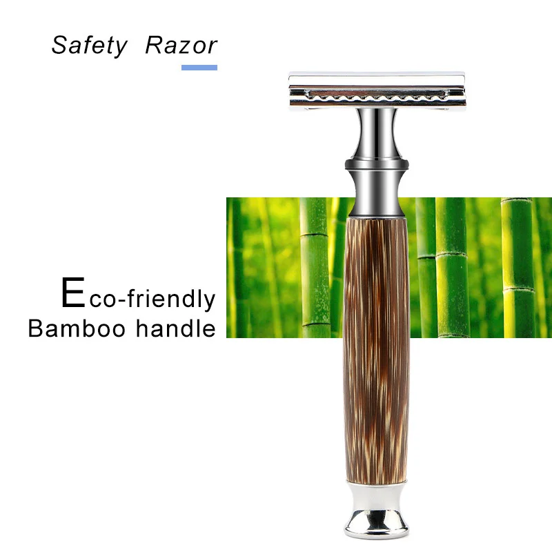LEMONWALD Men Manual Straight Razors Natural Bamboo Handle Double Sided Shaving Old Fashion Razor Gift Box Custom Packaging | Красота и