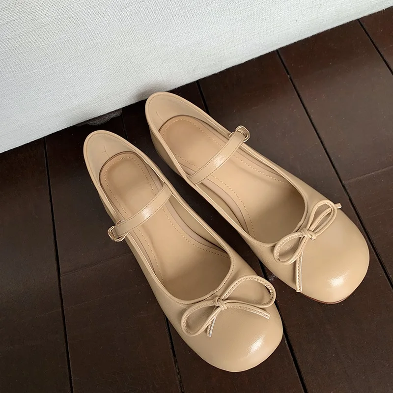 

red beige princess shoes women pumps heel bows lolita shoes big size new spring autumn summer student school shoes drop shipping