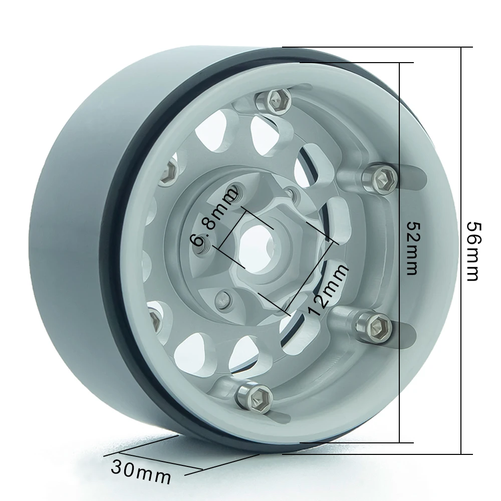 1PCS/4PCS Anodized Metal 1.9 Beadlock Wheel Hub for 1/10 RC Crawler Axial SCX10 Capra Wraith Traxxas TRX4 TRX6 YK4102 Tamiya MST | Игрушки и