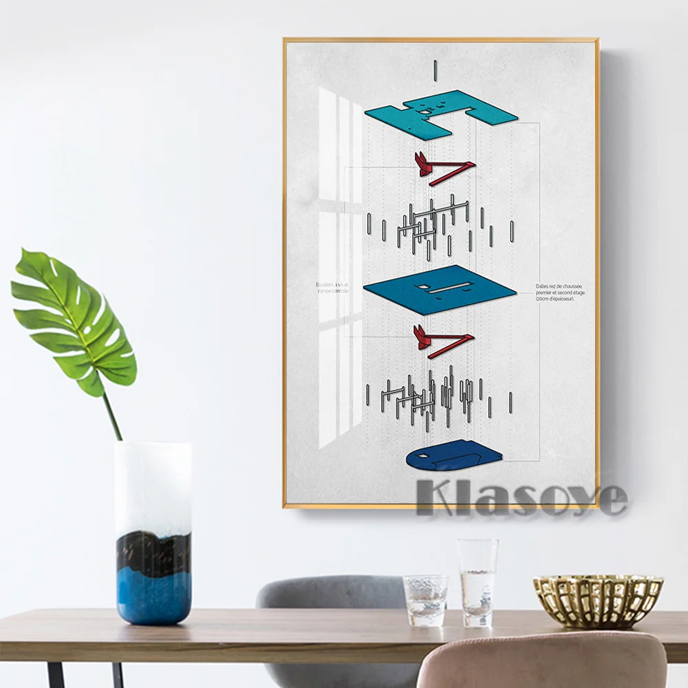 

Axonometrie Graph Print Poster Modern Illustration Photo Wall Art Painting Living Room Canvas Home Decor Wall Stickers Picture