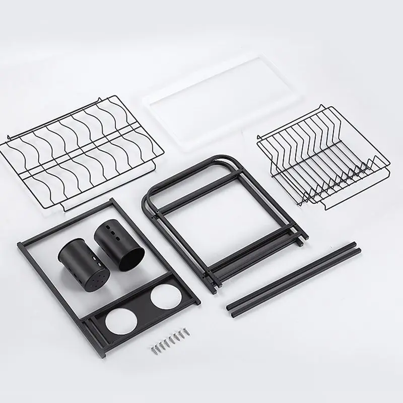 

2 Tiers Kitchen Storage Rack Dish Drying Rack Holder Stainless Steel Home Kitchen Over Sink Drain Rack Kitchen Storage Organizer