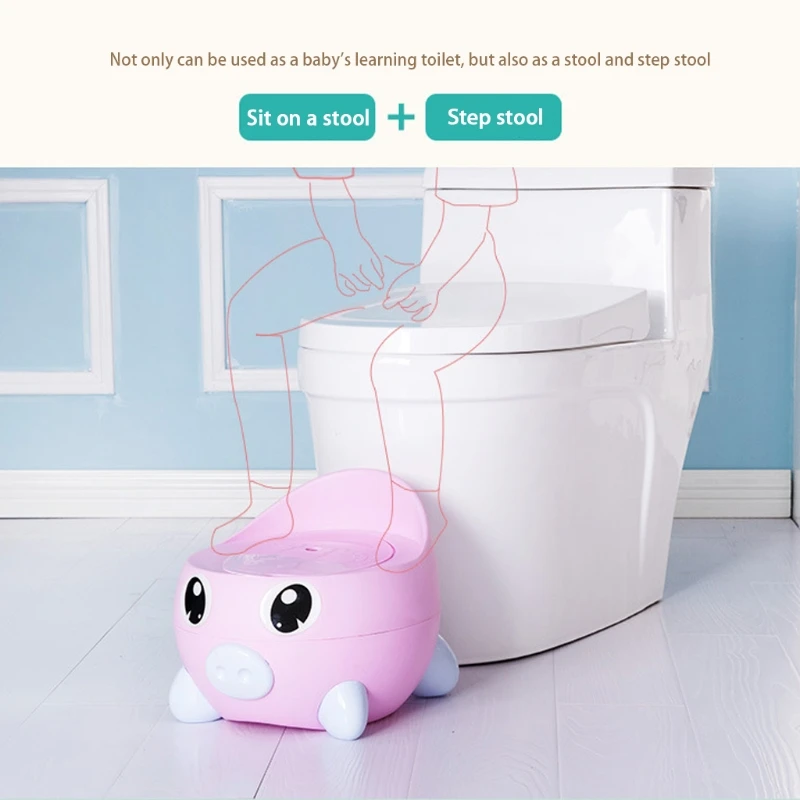 

Baby Potty Training Toilet Cute Cartoon Pig for Seat Pot Portable Comfortable Backrest Children Bedpan