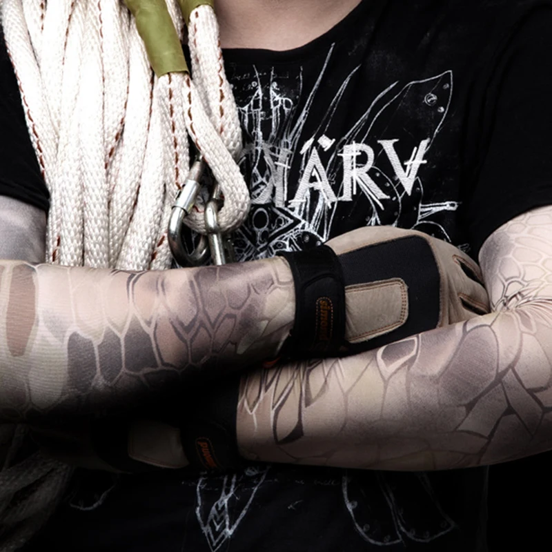 Высокоэластичный Камуфляжный нагреватель для рук Мультикам без рукавов летний