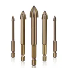 5 шт. цементированное сверло Эффективный универсальный сверлильный инструмент Многофункциональный крестообразный сплав керамический кирпич стена отверстие электроинструмент