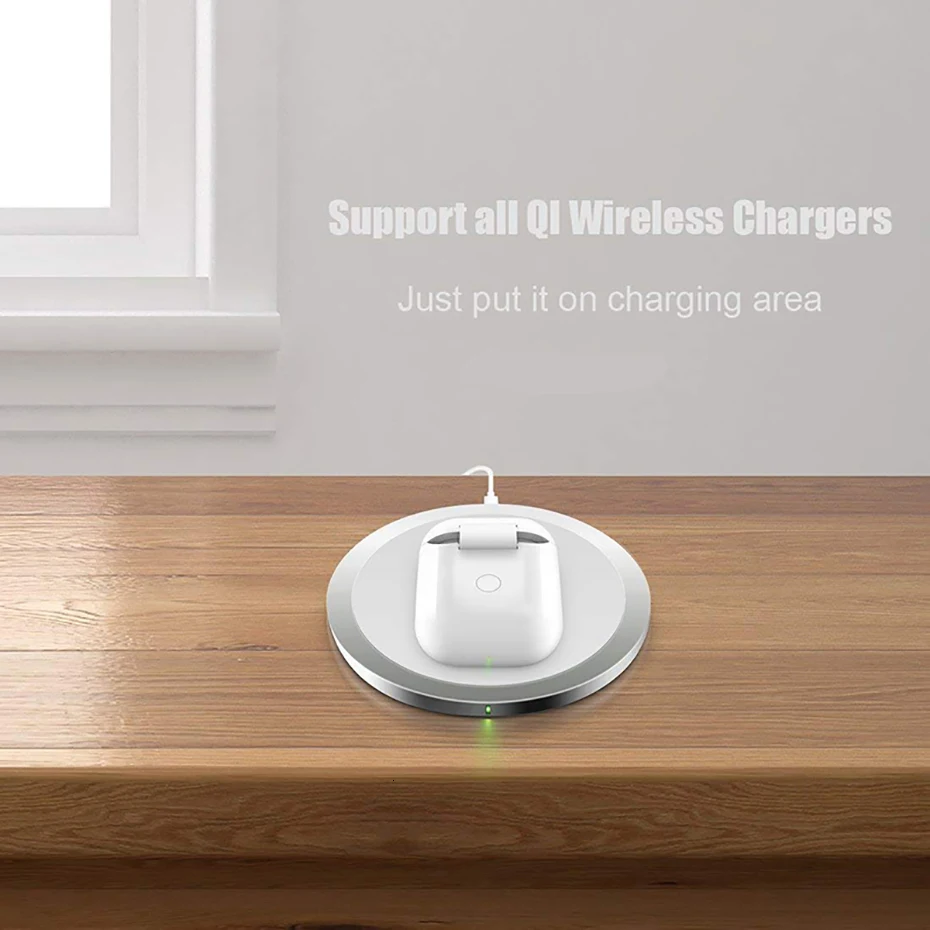 Levttax Qi беспроводной зарядное устройство коробка для Apple AirPods Bluetooth Наушники стандартный AirPods беспроводной зарядный приемник чехол