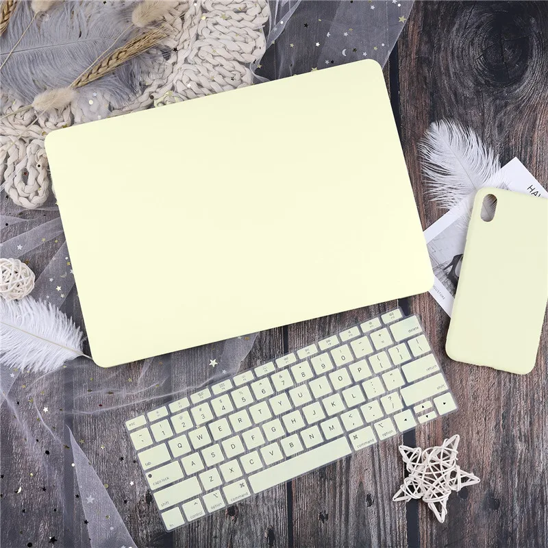 Чехол для ноутбука MacBook Air 13 11 Pro 13 15 retina A1502 Touch Bar mac book 12 13 1" A1708 A2159 A1989 жесткий чехол - Цвет: Candy yellow