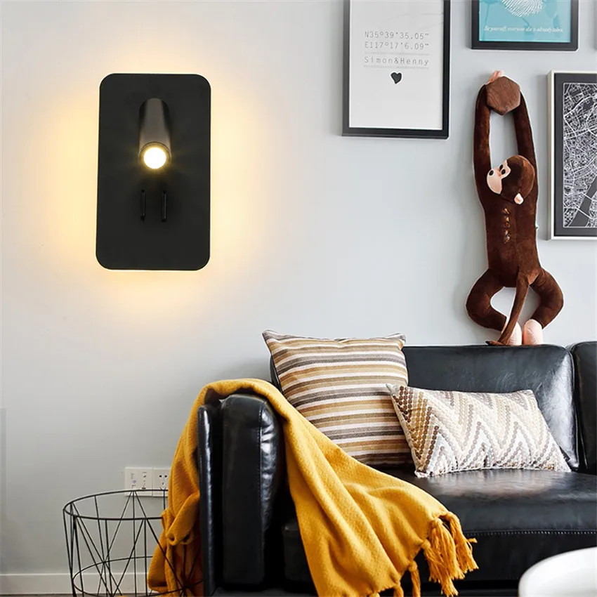 

LED Wall Lamps Modern With Switch 3W Reading Lamp 6W Strip Light Back Light Living Room Bedroom Bedside Lamp NR-181
