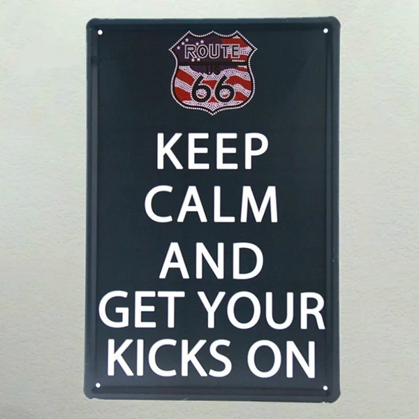 

Stay Calm and Kick You in the Drawing of Antique Metal Art Poster Tin Sign