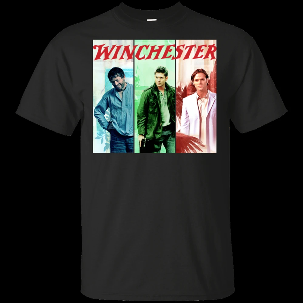 Мужская Винтажная футболка с круглым вырезом Castiel Sam & Dean Винчестер
