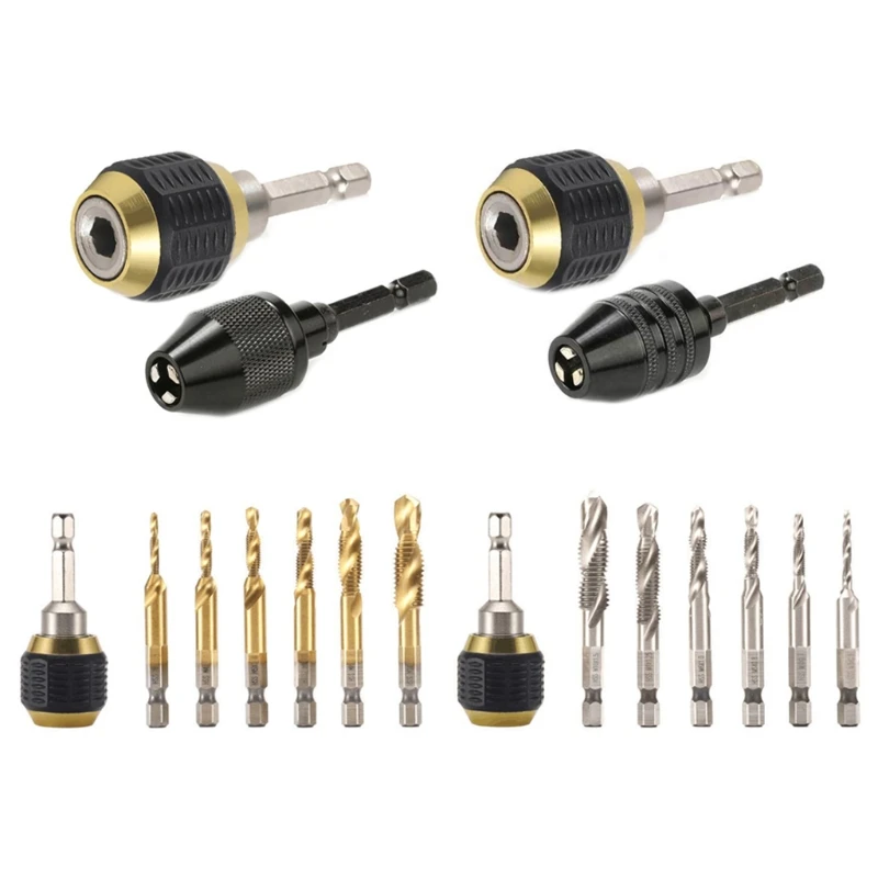 

Hexagonal Shank Quick Coupling Self-locking Chuck Conversion Adapter Screw Thread Tap Drill Bits
