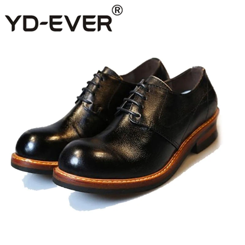 Туфли оксфорды из натуральной воловьей кожи на шнуровке в британском стиле