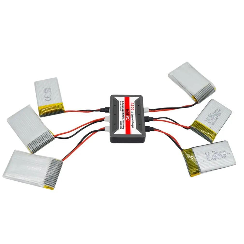 

Новый HotRc A100 6 в 1 3,7 V Lipo Батарея Зарядное устройство с более чем Температура защита для Hubsan X4 Q4 H107L H107C WLtoys
