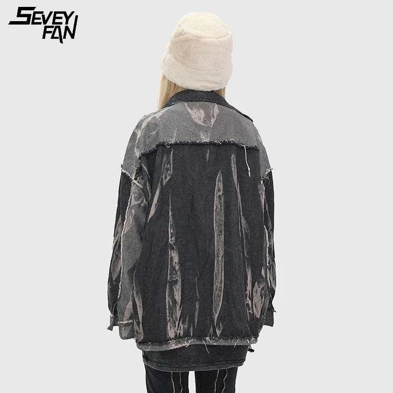 

Men's Hi Street Denim Jacket Retro Patchwork Thin Jeans Jackets Shirt Streetwear Harajuku Hip Hop Jean Jacket Fashion Clothes