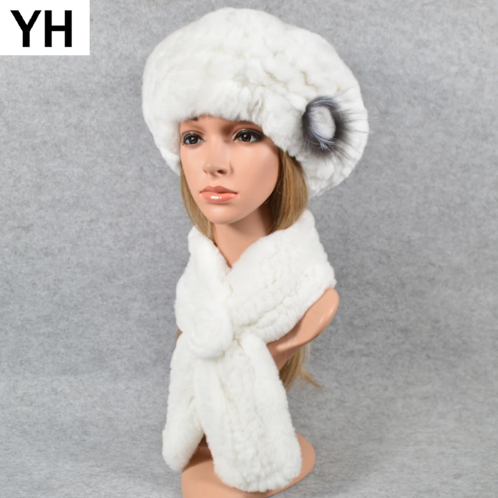 Женские зимние уличные штаны из эластичного трикотажного Настоящий мех кролика