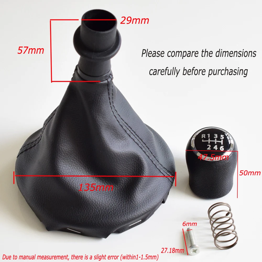 

Car Gear Shift Knob 5 / 6 Speed Gear Lever Stick Gaiter Boot Cover for VW Transportr T5 T5.1 T6 2003 2005-2011