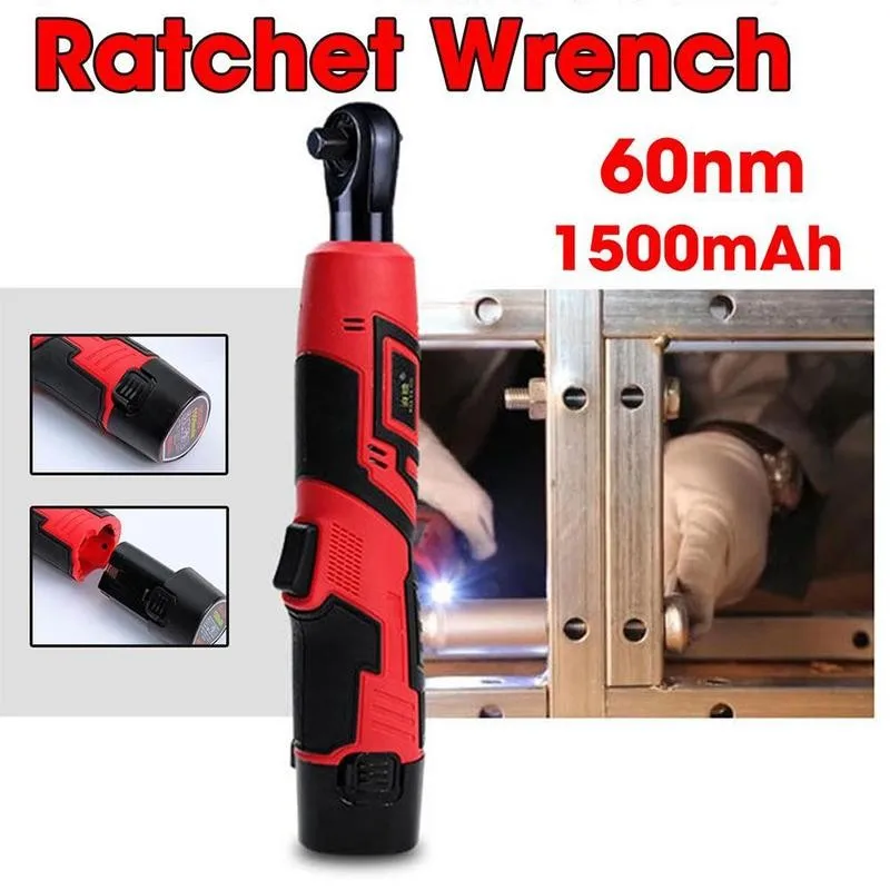 

Electric Wrench 3/8" Cordless Ratchet 12V Rechargeable 65N.m Charger Battery Tools Kit Wrench Right Scaffolding Angle with H1G4