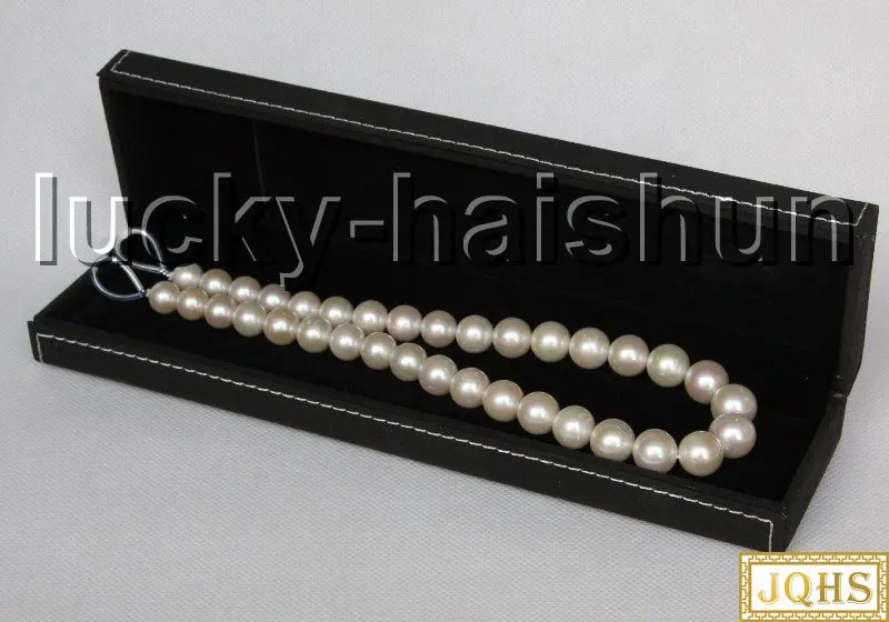

AAA Natural 17" 14mm Round White Freshwater Pearls Necklace 14KT Solid Gold Clasp C48