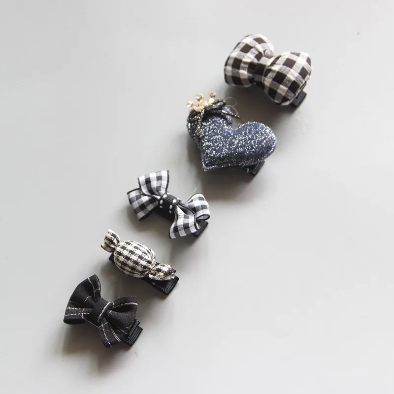 5 шт./упак. с цветочным узором и бантом детские заколки для волос девочек модные