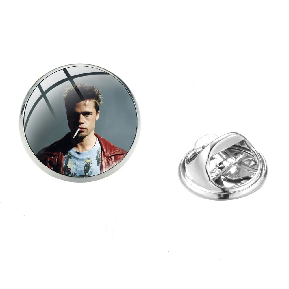 Брошь в виде постера фильма Бойцовский клуб булавки Брэд Питт Эдвард Нортон