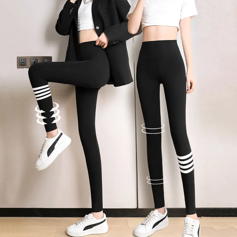 

2021 spring new shark pants women's outer wear tight stretch high waist abdomen and hips black bottoming yoga Barbie pants