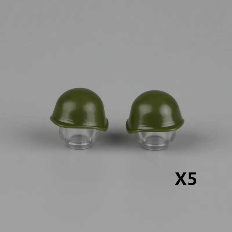 DeepGreen-5pcs WW2 советские солдатики, Мини фигурки, военное оружие, город, части, полицейские кирпичи, строительные блоки, кирпичи, оригинальные MOC армейские игрушки C105 - Цвет: DeepGreen-5pcs