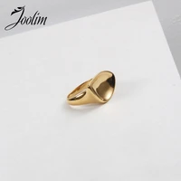 joolim high end pvd fashionable irregular special shaped rings for women stainless steel jewelry wholesale