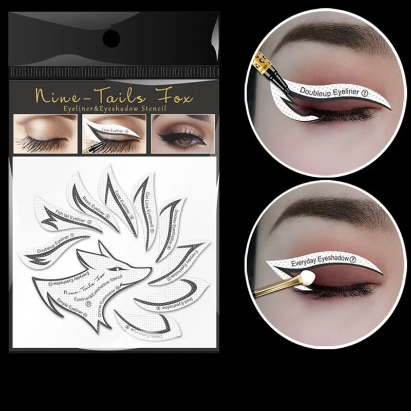

Eye Makeup Stencils Winged Eyeliner Stencil Template Shaping Tools Eyebrows Eye Shadow Makeup Template Tool Stickers Card