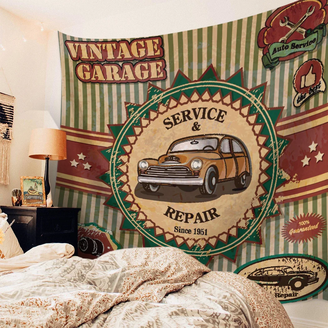 Настенный Гобелен для спальни автомобильный ретро-гобелен в полоску настенный