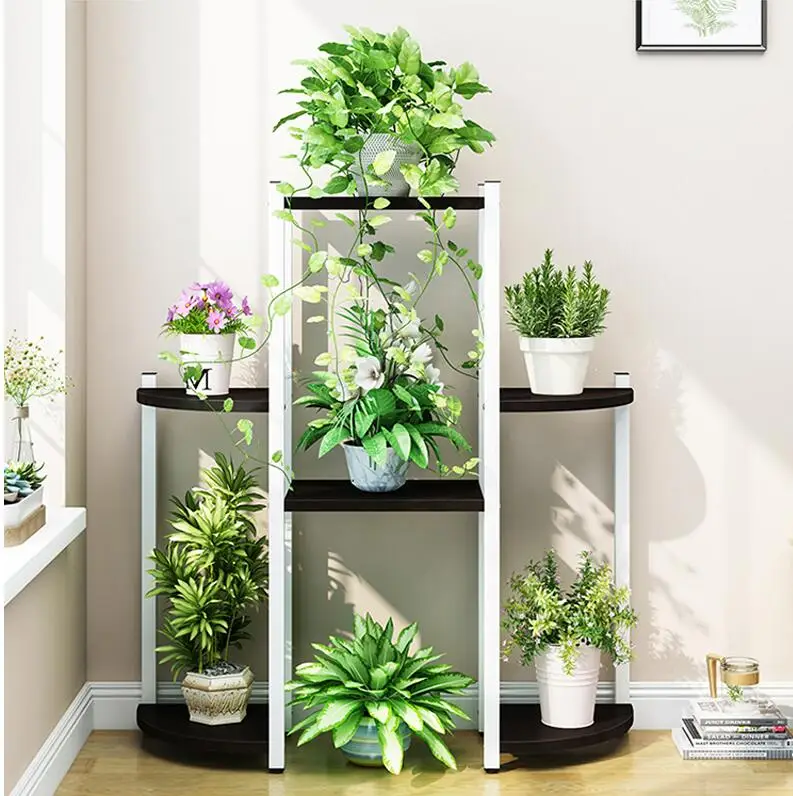 Стеллаж для цветов железная подставка многоэтажная интерьерная отделка