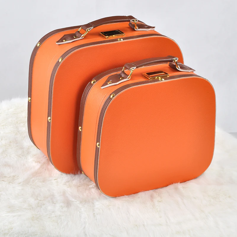 1 шт. чемодан оранжевая косметическая коробка для ювелирных изделий модель