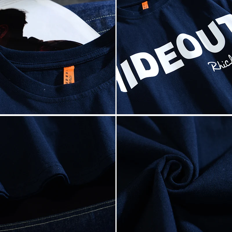 

Brand Casual T-shirt Men Letter Print Short Sleeved Mens Solid Color High Quality T-shirts Mens Fashion Crewneck Top 2021