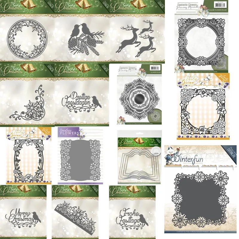

Frame and flower background Metal Cutting Dies Embossing Scrapbooking Stencil Craft Cut Die For DIY Card Crafts Handmade