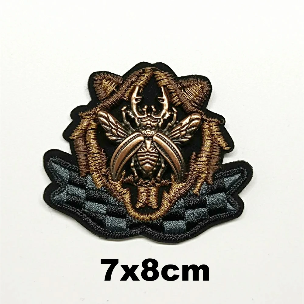 

DIY embroidery metal crown beetle leaf embroideried patches for clothing QR-3200