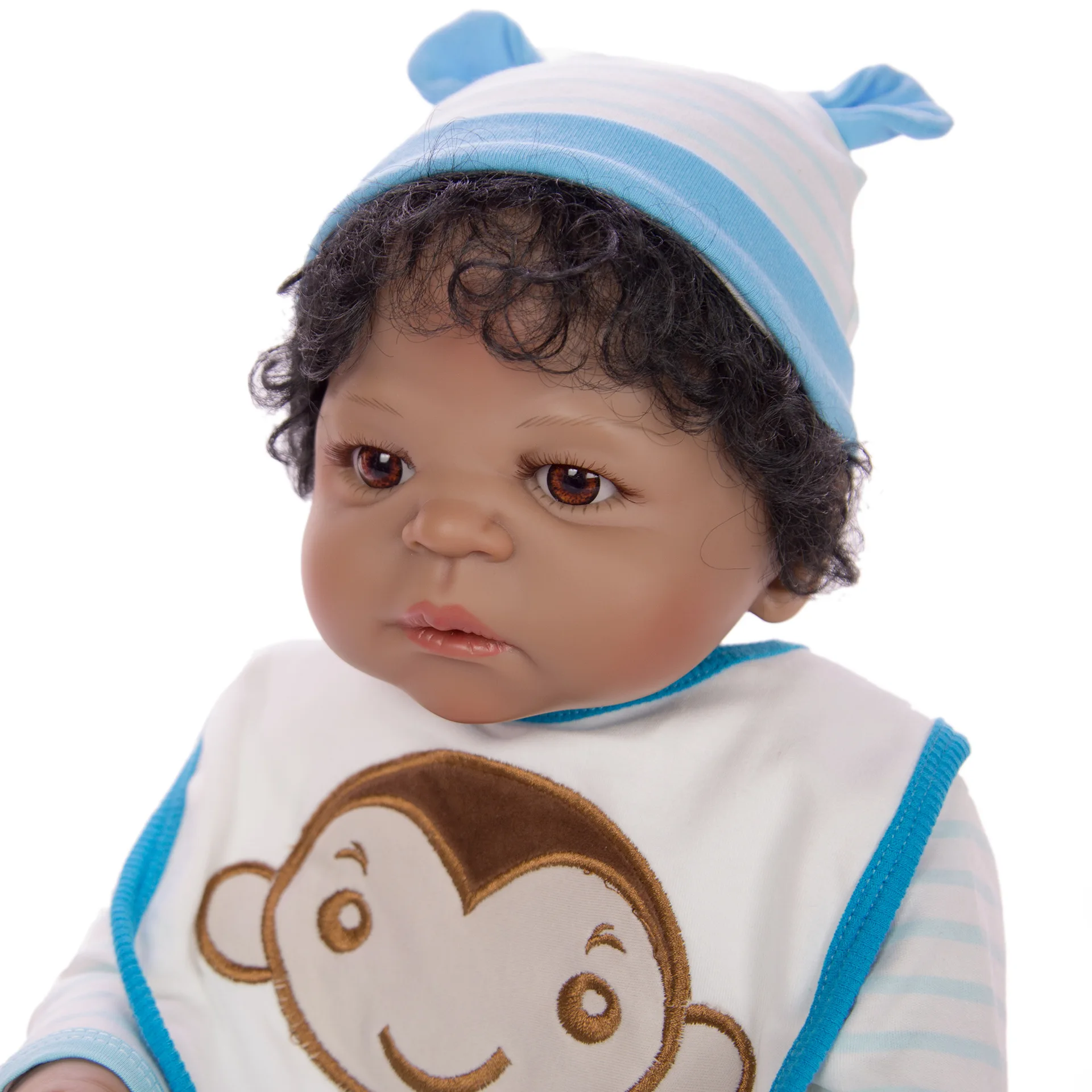 Черные детские куклы pop green африканская мальчик 22 дюйма bebe reborn силикон винил