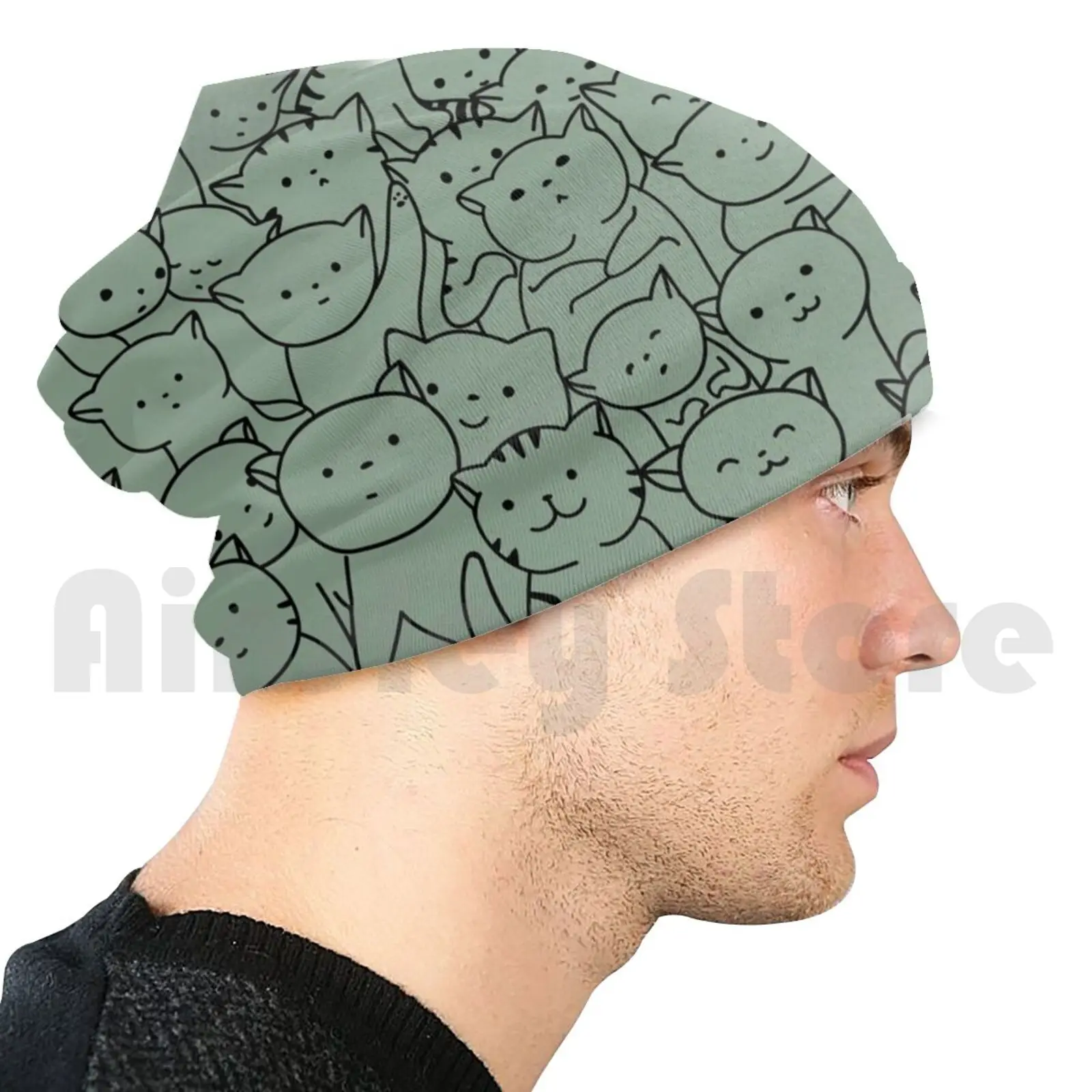 Кошка армия шапки бини пуловер Кепки удобные Crazy Cat Lady Beanie с шапка очаровательны