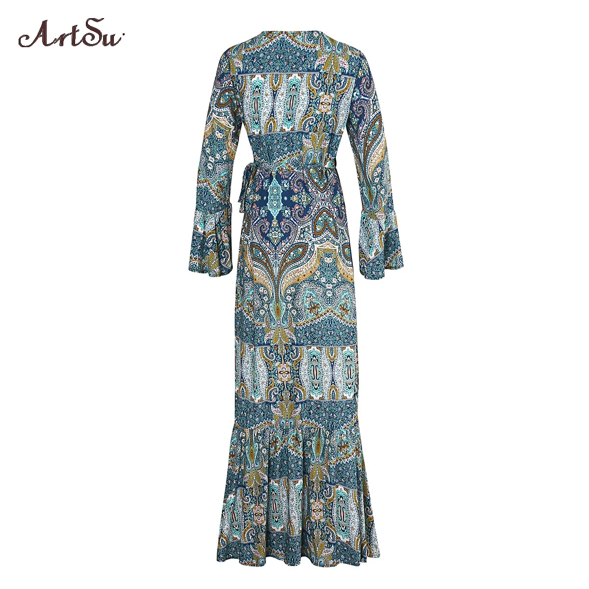 Женское прозрачное шифоновое платье ArtSu вечерние платья макси в стиле бохо с