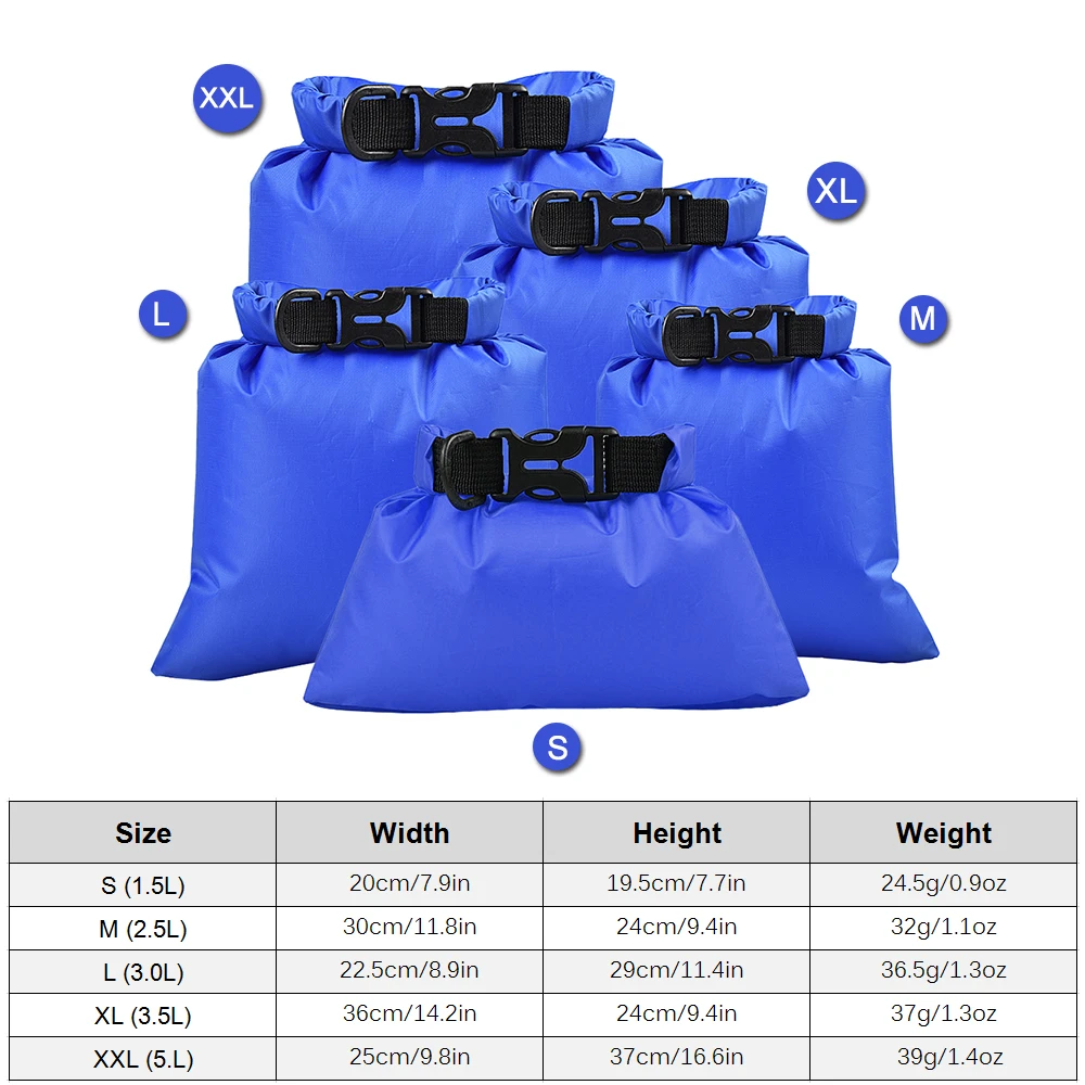 5 Pcs Outdoor Swimming Waterproof Storage Bags Dry Sacks Smartphone Camera for Drifting Water Sports | Спорт и развлечения