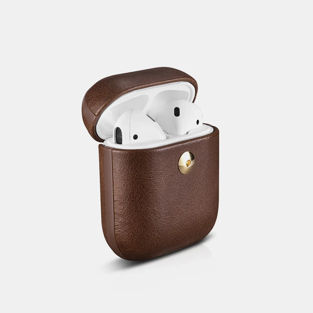 ICARER для Apple AirPods натуральный кожаный защитный чехол Crazy Horse съемная серия iPhone