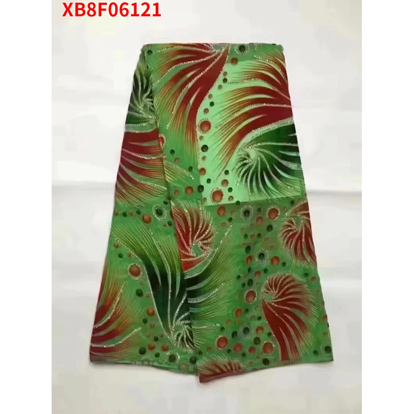 

African Brocade velvet Lace Fabric Popular Handmade ​Nigerian Tulle Cloth For Wedding Party Dress XB8F06121