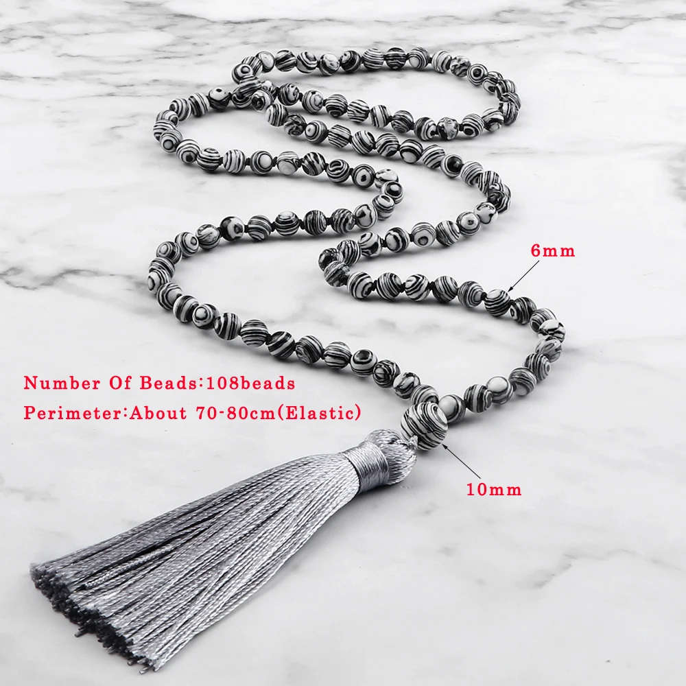 Модные женские богемные этнические ювелирные изделия 6 мм 108 бусины натуральный