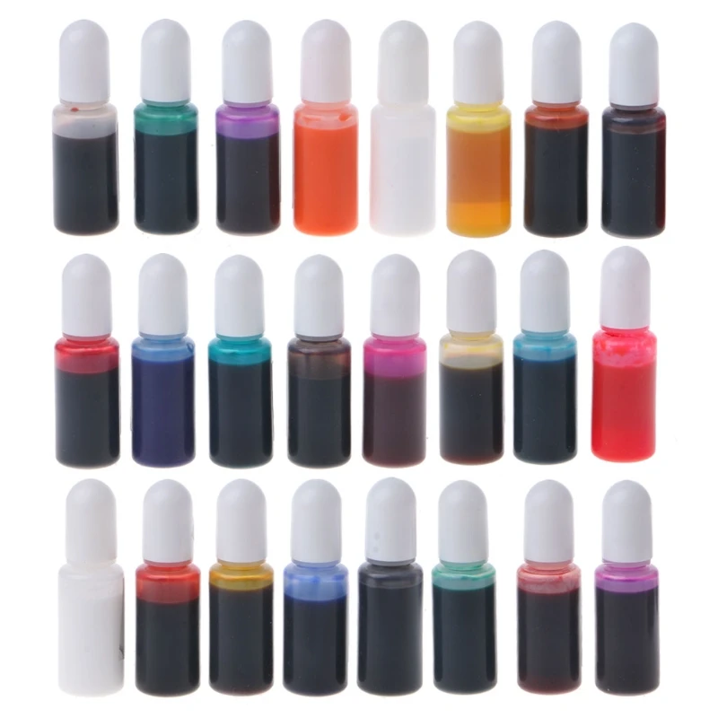 

Набор чернил на спиртовой основе 24 цветов, краска для рисования в эпоксидной смоле, жидкий пигмент, краска для эпоксидной смолы 10 мл каждого ...