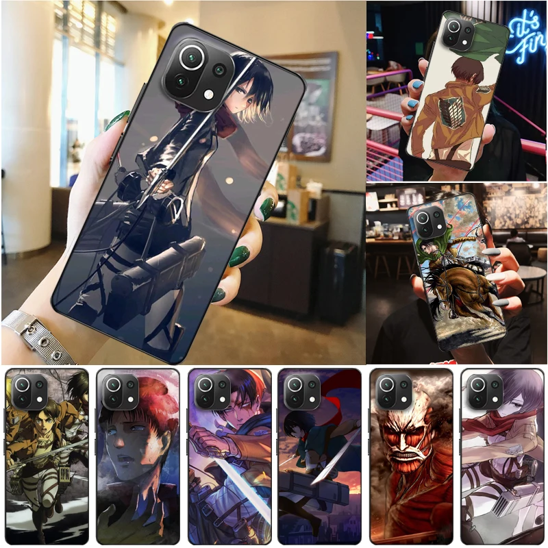 

Attack On Titan Mikasa Ackerman Eren Jager Armin Arlert Levi Phone Case For Xiaomi 11 Lite Pro Cases Back Cover Carcasa Funda