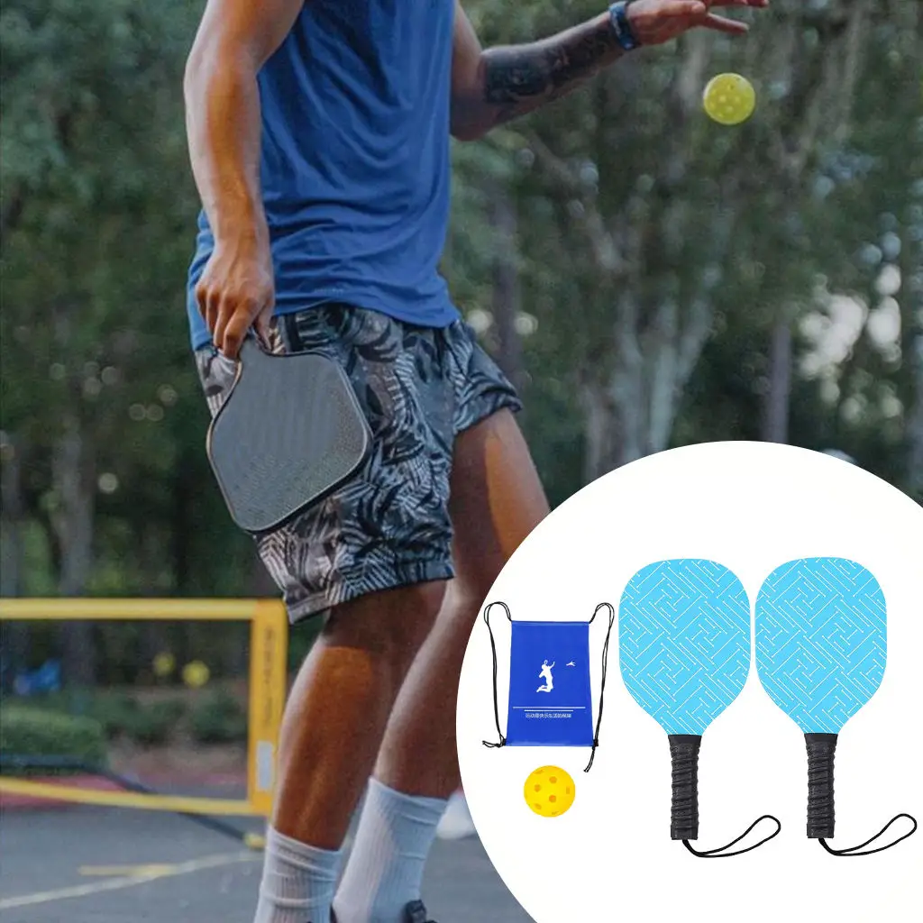 

Pickleball Paddles Set 1 Yellow Ball Lightweight 2 Rackets for Outdoor