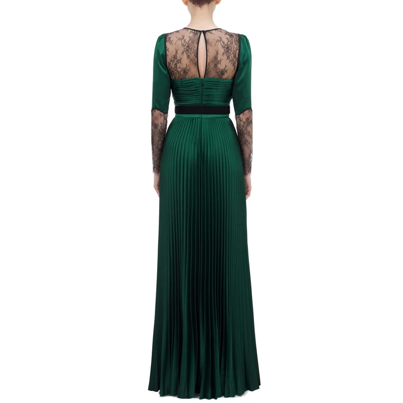 Элегантное Плиссированное сатиновое платье макси для женщин новинка 2019