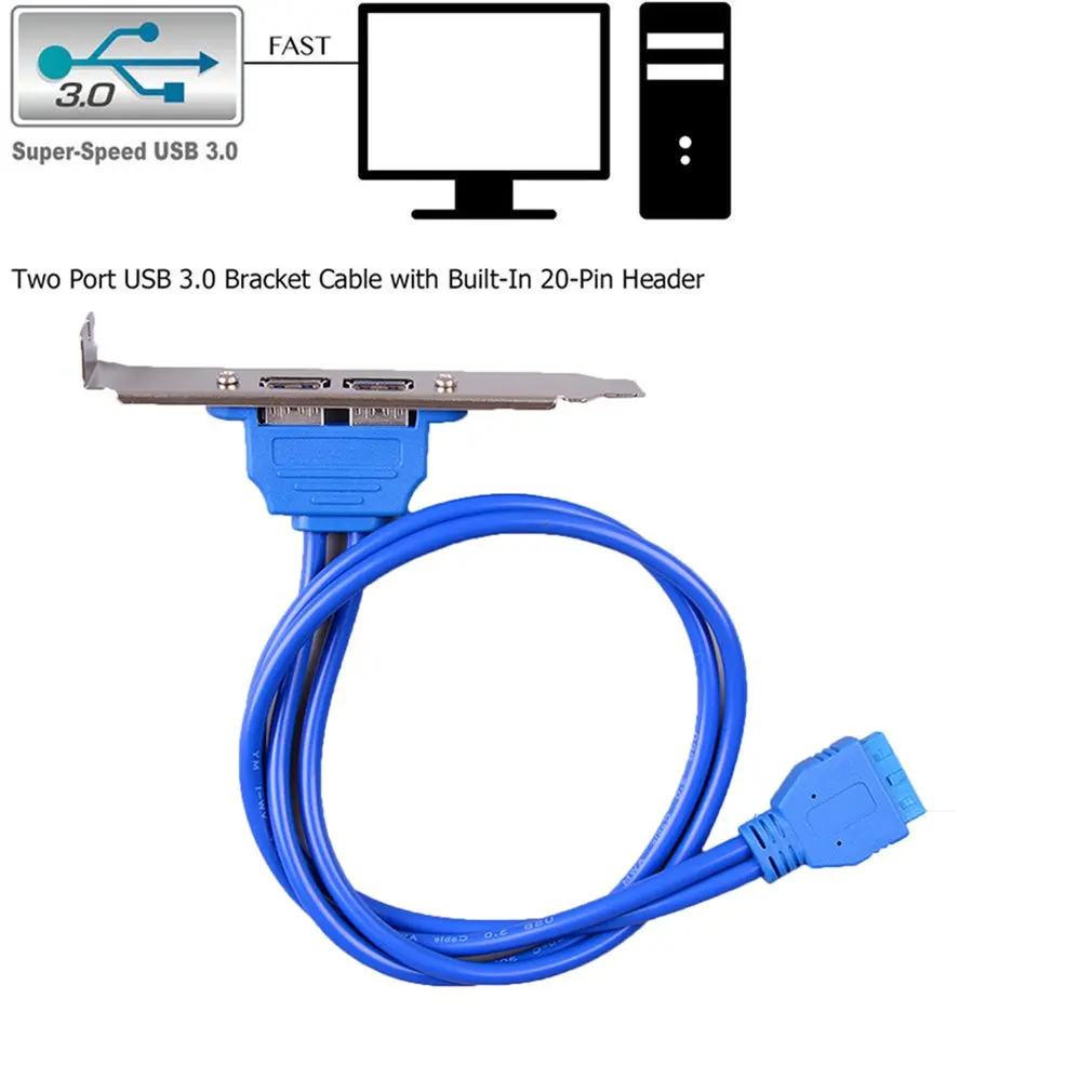 USB3.0 кронштейн расширения задней панели к 20Pin Кабельный адаптер материнской платы
