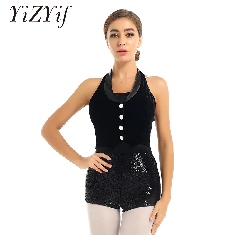 Женское трико для джазовых танцев боди выступлений на сцене тренировочное