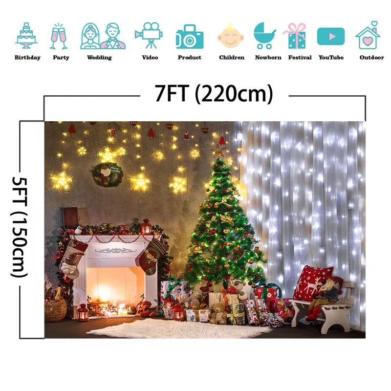 NeoBack интерьерный Рождественский фон для фотосъемки золотые блестящие звезды