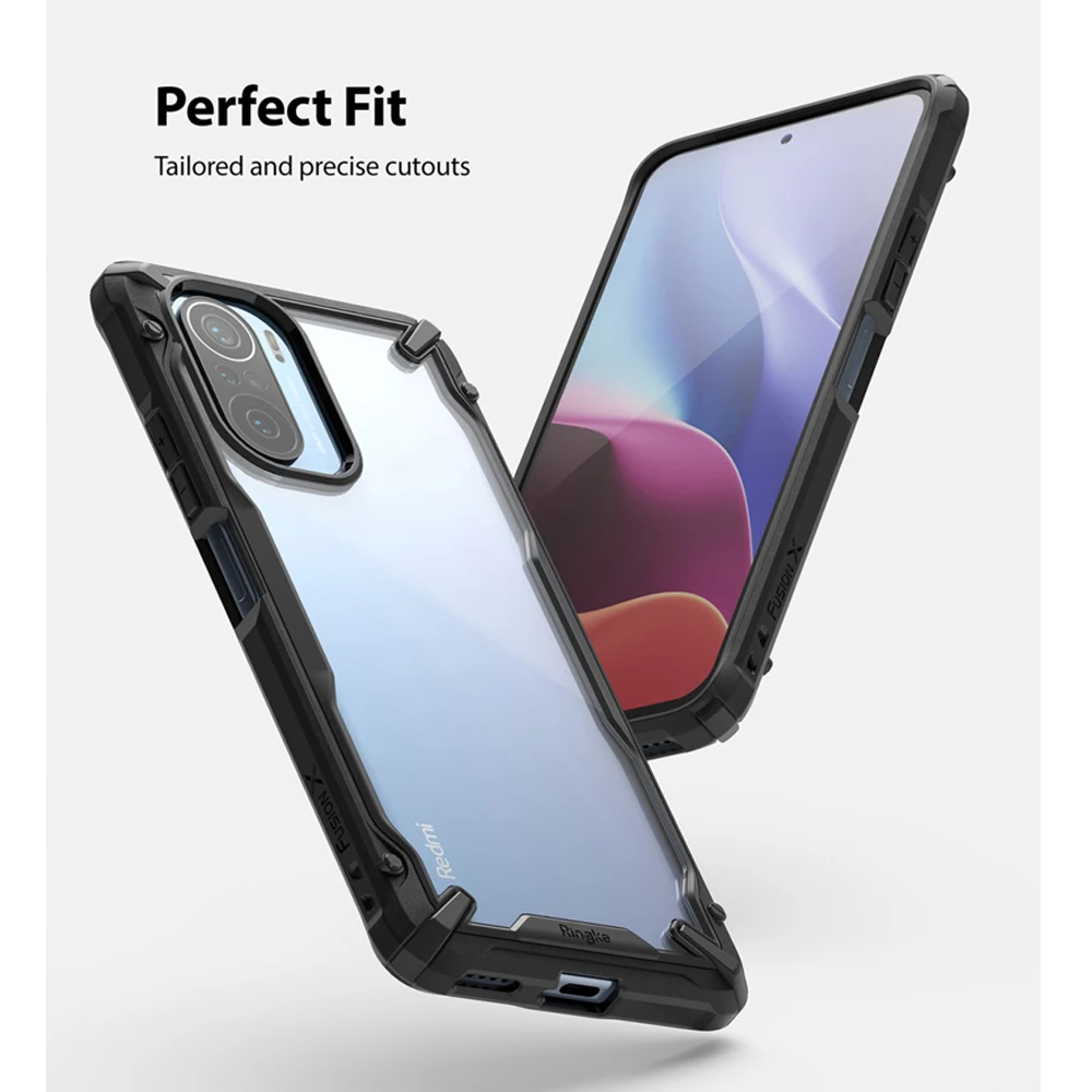 Funda Ringke Fusion-X para Poco F3, carcasa protectora, Marco suave de TPU y parte trasera dura, h&iacute;brida, Redmi K40/Pro +, Mi 11i-1